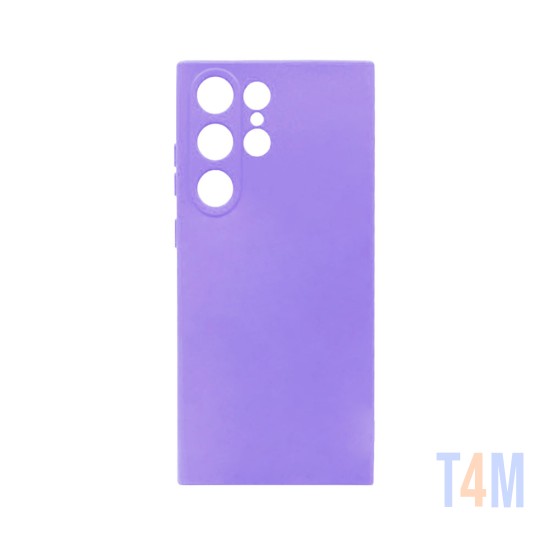 Capa de Silicone com Moldura de Câmera para Samsung Galaxy S23 Ultra Roxo